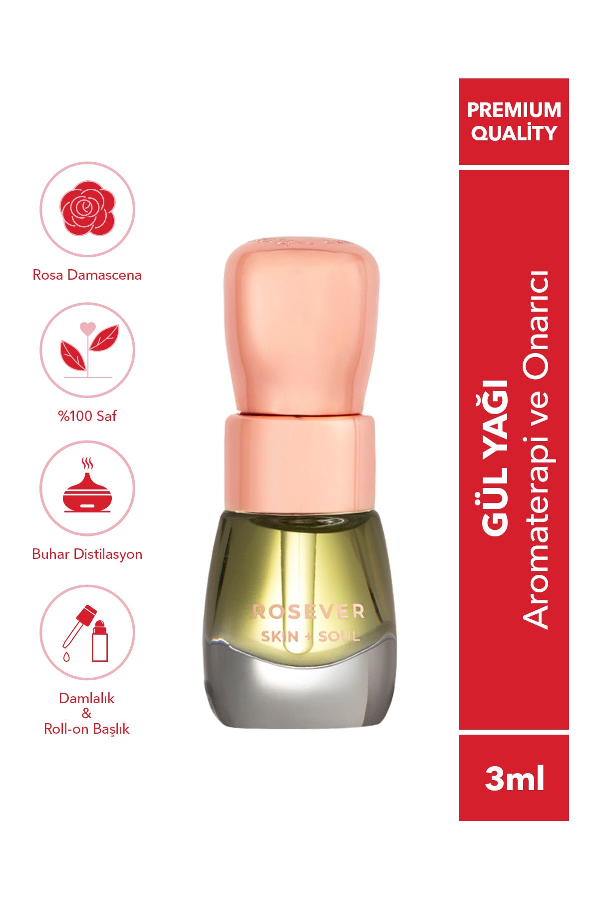 Saf Gül Yağı 3 ML