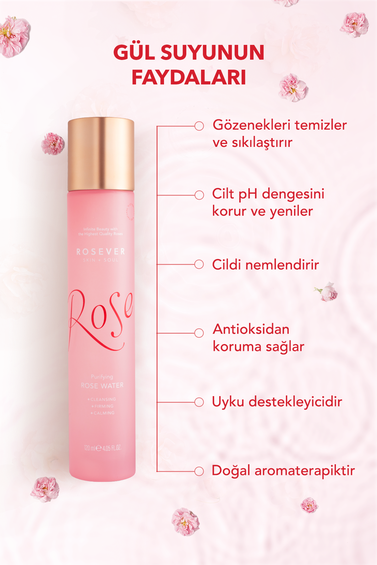Saf Arındırıcı Gül Suyu 120 ML